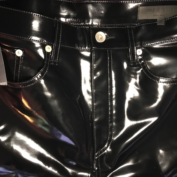 RAG & BONE Vinyl Super High Rise Ankle Skinny - Picture 7 of 8